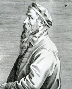 Peter Breughel, lámina 19 de la serie Pictorum aliquot celebrium Germanaie inferioris effigies (Retratos de algunos artistas célebres de los Países Bajos), 1595 de Johan Wierix